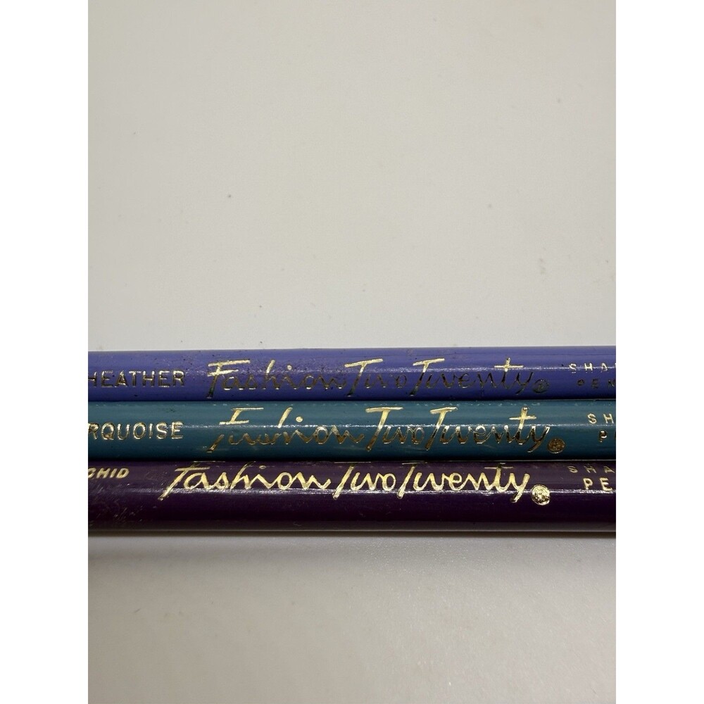 3‎ Vintage Fashion Two Twenty Shading Pencils HEATHER, TURQUOISE & ORCHID RARE
